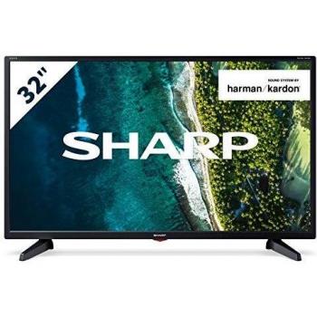 Sharp Aquos 32CB3E 32 HD Ready LED TV, Black, DVB-T2, 3 HDMI Ports, Harman Kardon Sound System