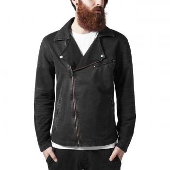 Urban Classics Acid Wash Terry Biker Jacket, Chaqueta para Hombre, Gris