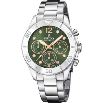 Reloj Festina Boyfriend F20603/5 Mujer con Correa de Acero Inoxidable 316L en Color Verde