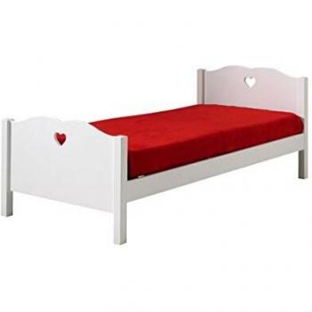 Cama Individual Infantil Vipack Amori 90x200 cm, Blanco, Estructura de Madera Sólida, Diseño Contemporáneo