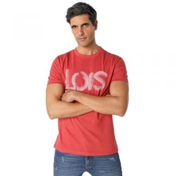 Camiseta de Manga Corta Gráfica con Print y Bordado Lois Jeans para Hombre