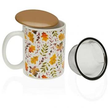 Taza con Filtro para Infusiones Versa Aia Hojas Gres