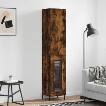 Aparador de madera multicapa ahumado de roble 34,5x34x180 cm