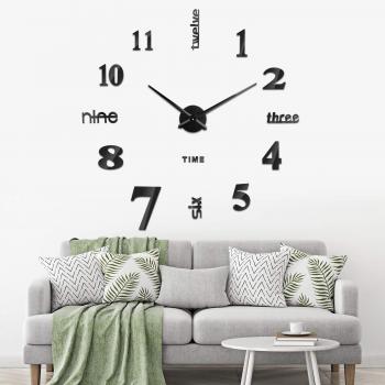 SOLEDI Reloj de Pared 3D DIY Reloj de Etiqueta de Pared Decoración Ideal para la Casa Oficina Hotel Restaurante, llenado Pared Vacía 3D Reloj