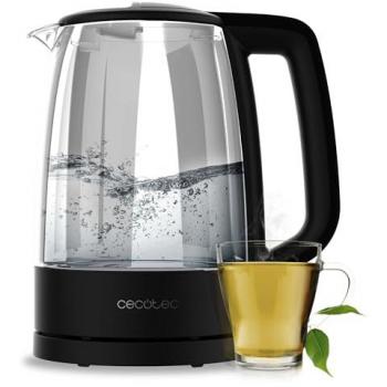 Hervidor Eléctrico de Agua Cecotec ThermoSense 320 Clear, 1,7L, 2200W, Cuerpo de Vidrio de Borosilicato, Indicador Luminoso y Base con Giro