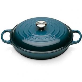 Cacerola Baja de Hierro Fundido Le Creuset 26cm - Verde Profundo