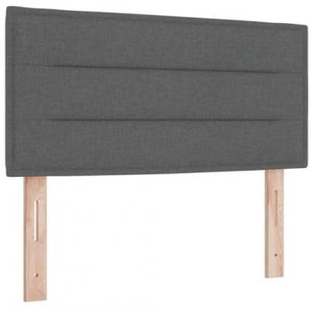 Cabecera LED con luces de tira, gris oscuro, 100 cm, tela