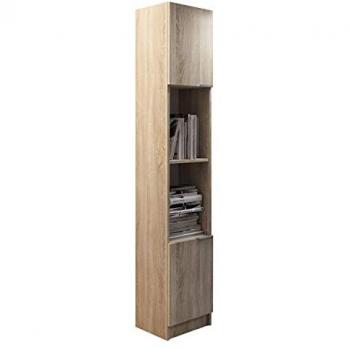 Estantería Dover 112 con puertas, aglomerado laminado, roble sonoma, 183x32x29cm