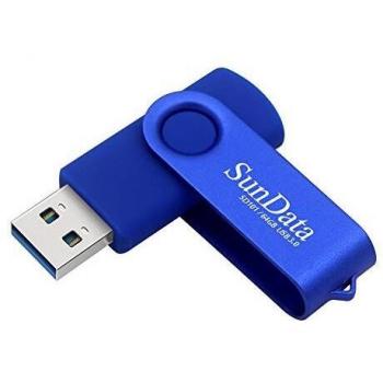 SunData Memorias USB 64GB Pen Drive USB 3.0 Flash Drive Diseño Giratorio Almacenamiento de Datos hasta 90MB/s,