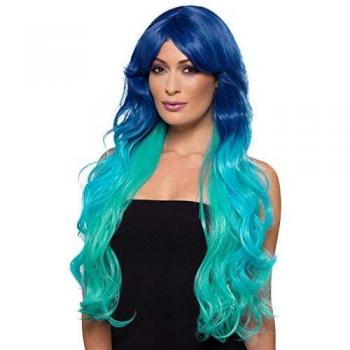 Smiffys Mermaid Wig, Wavy, Long Fashion-Peluca de sirena ondulada, extra larga, multicolor, Talla única