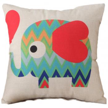 Fablcrew Funda de Almohada para Cojines de Coche Modelo de Elefante 45 * 45cm Azul