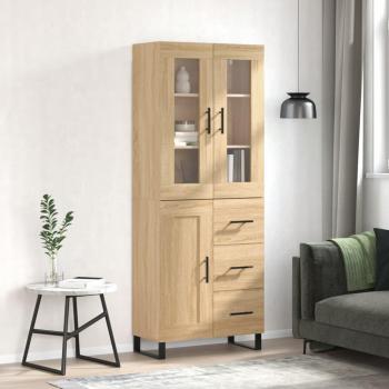Aparador Alto de Madera Contrachapada Color Roble Sonoma 69,5x34x180 cm