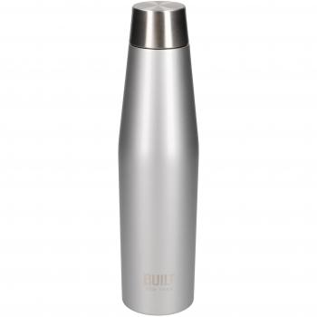 Botella de Agua de Acero Inoxidable a Prueba de Fugas, Doble Pared, 540 ml, Color Plateado - BUILT New York