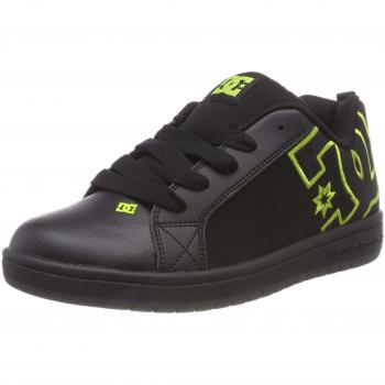 DC Shoes Court Graffik, Zapatillas de Skateboard para Niños, Negro Black/Soft Lime Bk9, 39 EU