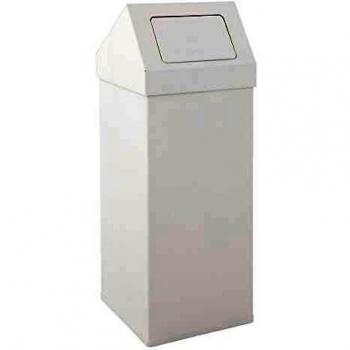 Carro-Push 110 litros blanco con tapa de empuje, aluminio