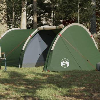 vidaXL Tienda de Campaña Túnel Impermeable para 4 Personas en Color Gris, Azul y Verde