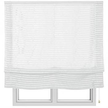 Estor Plegable Translúcido Blanco con Varillas 90 x 250 cm para Ventanas y Puertas