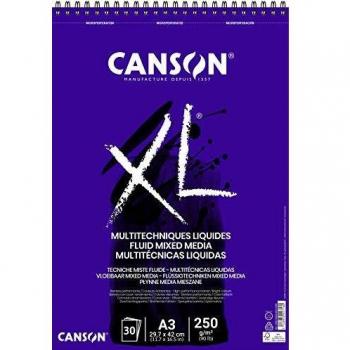 Ãlbum Espiral A3 30H Canson XL Mix Media Fluido Fino 250g