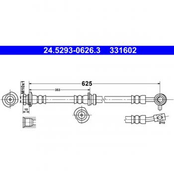 Tubo de freno ATE 24.5293-0626.3, Izquierda, Latiguillo de freno ATE 24.5293-0626.3