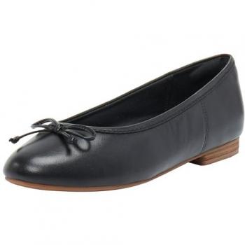 Clarks Fawna Lily Black Leather Women's Ballet Flats