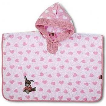 Sterntaler Poncho con capucha, Chica de Emmi el Burro, Edad: desde 0 meses, Tamaño: 70 x 50 cm, Rosa