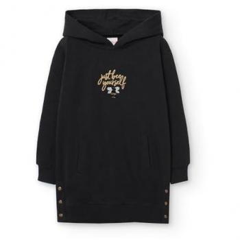 Boboli - Vestido de niña de felpa con capucha y bolsillos
