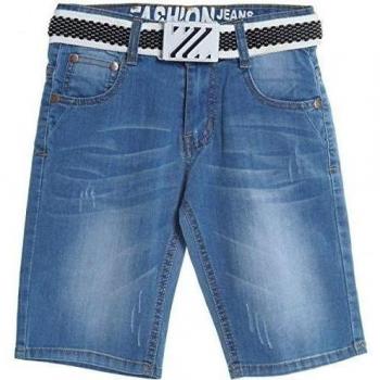 Niño Cargo Pantalón Corto Bermudas Capri Vintage Sport Strech 20382 - Azul, 6 Años / 116