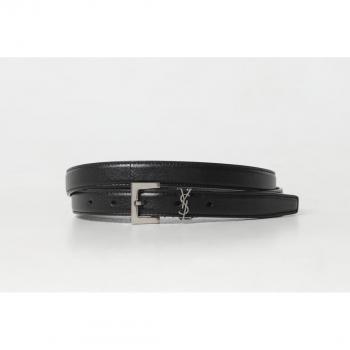 Saint Laurent Men's Black Leather Belt Size 90