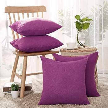 Deconovo Funda para cojin Protectora 4 Piezas 45x45cm Púrpura