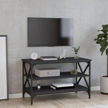Mueble para TV de madera contrachapada 80x40x50 cm en color Negro, Roble Sonoma y Roble ahumado - Mesa de sofá, Mesa de Entrada para Salón, Consola de Entrada, Mueble Rec