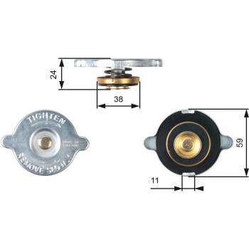 Tapa de Radiador GATES RC107 para ALFA ROMEO, LANCIA y ROVER