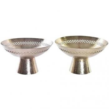 Centro de Mesa DKD Home Decor 34 x 34 x 20 cm Dorado Cobre Árabe Troquelado (2 Unidades)