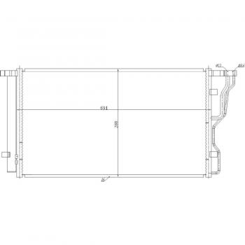 Condensador con secador NRF 350486, junta anular 17, dimensiones 12,8 cm x 674 cm, para aire acondicionado