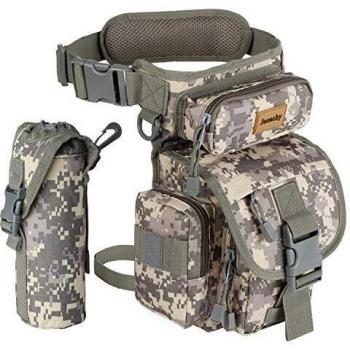 Jueachy Bolsa de Pierna Táctical Militar Impermeable Multifuncional, Bolso de Cintura al Aire Libre para Hombre Mujere, Riñoneras de Marcha para Correr Pesca Motociclismo Senderismo Camping Caza