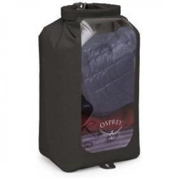 Bolsa estanca Osprey Ultralight DrySack Window 20L negro, capacidad de 20 litros, material ultraligero y resistente al agua, ventana transparente para fácil visualización del contenido