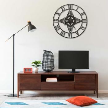 Reloj de pared de metal plateado de 78 cm Vidaxl