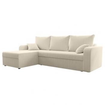 Sofá rinconera convertible y reversible de pana beige ONABIA