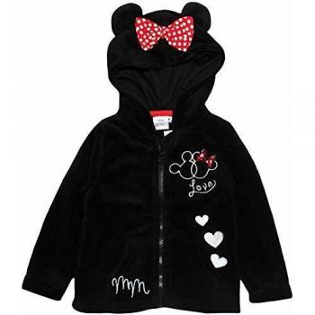 Disney Minnie Mouse - Sudadera con Capucha y Cremallera, diseño de Minnie Mouse Negro Negro