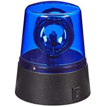 Juego de 2 Luces LED Estroboscópicas Azules con Reflector Giratorio, Funciona a Batería, Ideal para Fiestas Temáticas