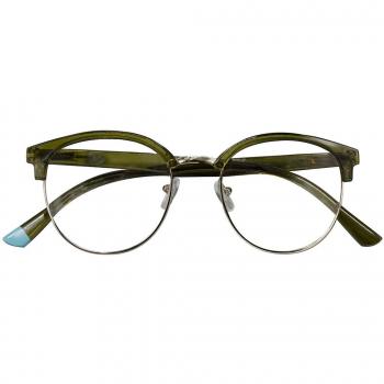 Croon Berlin Army Green Men's Eyeglasses - Frame Only - Size +1.00 - Blue Light Block Available