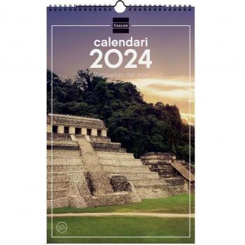 Calendario pared Finocam Esp 25X40 2024 Marav.Mundo cat