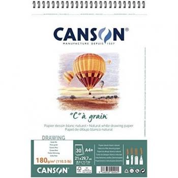 Álbum Espiral Microperforado, 21x31,4 cm, 30 Hojas, Canson C à Grain, Grano Fino 180g
