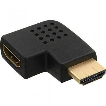 Adaptador HDMI InLine® 17600S, conector hembra/macho, ángulo izquierdo, contactos dorados, compatible con 4K2K