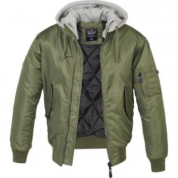 Brandit MA1 Sweat Hooded Bomber Jacket Olive