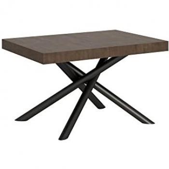 Mesa extensible Famas 90x130/234 cm con estructura de nogal y acabado antracita