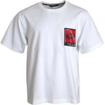 Dolce & Gabbana Lips Print Crew Neck T-shirt, White, Male, Size: L