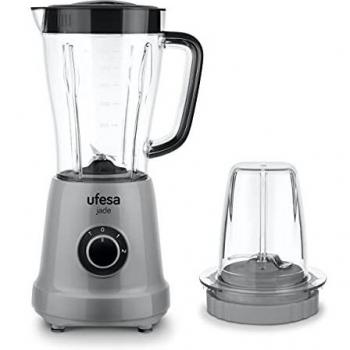Ufesa BS4709 Jade Batidora de Vaso + Accesorio Molinillo Especias, 500W, Jarra de 1.5L, 2 Velocidades + TURBO, 4 Cuchillas de Acero Inoxidable, Sin BPA