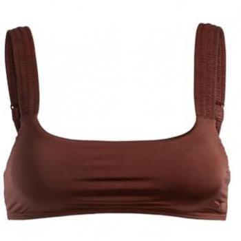 Top de bikini bralette Roxy Silky Island marrón mujer - L