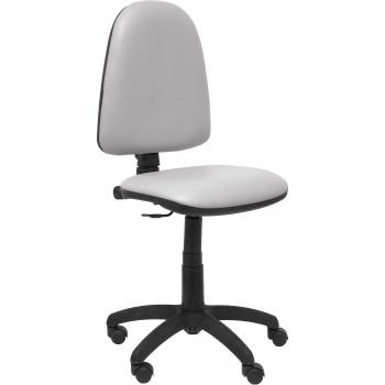 Silla de Oficina Ergonómica Piqueras Y Crespo con Respaldo y Asiento Tapizados en Similpiel Gris Claro