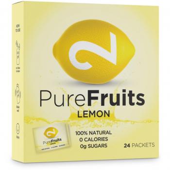 DUAL Pure Fruits Lemon|Zumo En Polvo De Lemón Real 100% Natural|Bebida Refrescante Enriquecida Con Vitamina C|2g Por Sobre|52l De Zumo|Certificado|24 Sobres Sin Azúcar Ni Aditivos|Hecho En La UE